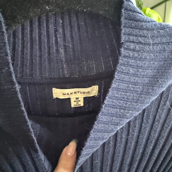 Max Studio Navy Knit Midi Dress - Picture 2 of 3